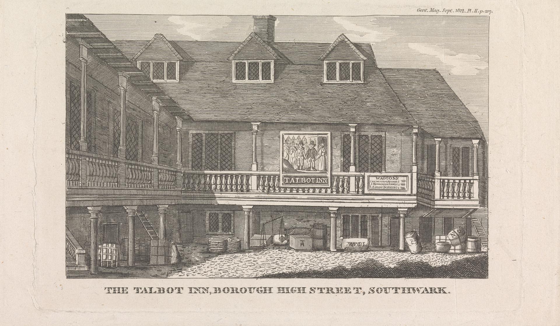 The Talbot Inn, Borough High Street, Southwark, c.1820